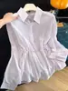 Nova Camisa Xadrez Estilo Coreano com Textura Suave, Cintura Ajustável com Amarração Lateral, Cardigan Top Protetor Solar Relaxado, Moderno