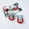 Ruedas giratorias universales de 1.5 pulgadas, ruedas de PVC rojas perforadas, ruedas ligeras, ruedas para muebles, ruedas para carritos silenciosas y resistentes al desgaste