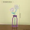 Vaso de Ferro Estilo Nórdico, Ornamento de Decoração de Mesa, Peça de Arte Colorida Vazada de Luxo Leve, Decoração Suave para Arranjo de Flores