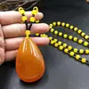 Agita el tono del nuevo estilo nacional con cuentas imitación cera de abeja cadena para suéter accesorios vintage colgante collar para mujer