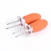 Venta caliente de Amazon tenedor de maíz de acero inoxidable Barbacoa Barbacoa tapón de maíz conveniente mango resistente al calor aguja de maíz