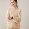 Suéter de Cachemir de Punto Trenzado con Cuello Redondo 2026 Nuevo Estilo Otoño e Invierno Suéter Base Grueso para Mujer Suéter Pulóver Elegante y Suave