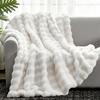 Manta de Lana Sintética para Sofá 3D Suave Cálida Decorativa de Peluche Cómoda Esponjosa Ligera para Cama Sofá