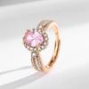 Estilo de Vida Luz de Luxo Sensação de Alto Padrão Diamante Colorido Incrustado Ovo de Pombo Indústria Pesada Incrustado Pedra Preciosa Natural Imitação Anel Feminino Anel