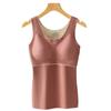 Chaleco moldeador ajustado de otoño, sujetador forrado de vellón, ropa interior térmica calefactora sin costuras de terciopelo cepillado para mujer