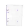 Capa Premium para Caderno de Folhas Soltas, Transparente e Fresca em PVC com Duplo Fecho, Porta-Cartões para Planner A5 com Capas Coloridas Substituíveis