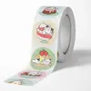 Rollo de Pegatinas de Postre de Gato Lindo, 500 Piezas de Pegatinas Decorativas para Diarios y Tarjetas, Rollo Completo de Etiquetas Adhesivas de Dibujos Animados