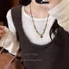 Collar Maillard Otoño e Invierno Piedra Ojo de Tigre Acero de Titanio para Mujer Diseño Coreano de Nicho Cadena Larga para Sudadera Accesorios Versátil Nuevo Estilo