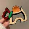 Presilha de Cabelo com Design Color-Blocking de Desenho Animado de Cachorro Dopamina para Mulheres, Presilha de Tubarão Color-Blocking Fofa para Penteados Presos