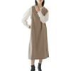 Fotos Reais do Novo Produto da Rakuten: Casaco de Lã 4 Cores para Primavera e Outono, Vestido Colete Sem Mangas Liso com Decote V Feminino, Estilo Outerwear
