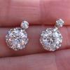 Cao Shi Wish Pendientes Nuevos Transfronterizos Moda Tendencia Pendientes de Circonita de Diamante Brillante Pendientes de Flor Femeninos Accesorios
