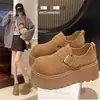 Zapatos Birkenstock Retro de Suela Gruesa de Moda para Viajes Diarios para Mujer 06 Nuevos Mocasines Versátiles para Mujeres Bajitas que Aumentan la Altura