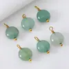 Colgante Redondo Vintage de Acero Inoxidable con Piedra Natural Adorno Colgante Único Decoración de Botón para Hanfu Qipao Accesorios para Joyería DIY