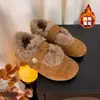 Marca Botas de Nieve con Suela Gruesa para Aumentar la Altura Mujer Invierno 2026 Nuevo Estilo Zapatos de Felpa y Piel Calentamiento Engrosado Zapatos de Algodón Birkenstock