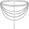 Cadena de garra con diamantes de imitación de moda transfronteriza europea y americana, cadena corporal con borlas multicapa, cadena geométrica versátil, cadena de cintura para mujer, venta al por mayor