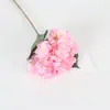 Nueva Flor Artificial de Hortensia de Rama Única DIY con Hojas para Decoración del Hogar, Hotel, Boda y Interiores al por Mayor