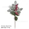 Galhos de pinha artificial de Natal transfronteiriços, flocos de neve, agulhas de pinheiro, bagas, galhos de frutas vermelhas, galhos de decoração de feriado, buquê de agulhas de pinheiro de Natal