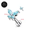 Liga de Titânio G23 Borboleta Lábio Unha Interna Dente Osso da Orelha Unha Haste Rosqueada Simples Acessível Luxo Unha da Orelha Interna Brinco para Meninas Piercing