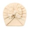 Chapéu Jacquard de Laço Infantil Estilo Novo Europeu e Americano, Chapéu de Laço Infantil de Cor Sólida, Touca Fetal Infantil Sem Ossos