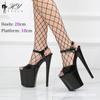 Sexy 20cm Apricot Light Paint Super Salto Alto Hate Sky High Plataforma Impermeável Pole Dance Performance Sandálias Tamanho Grande 43