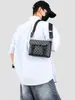 Bolso de Hombro de Moda para Hombre Bolso Cruzado de Cuadros para Hombre Bolso Pequeño Cuadrado Horizontal Bolso Cruzado Versátil para Teléfono Móvil Mochila de Cuadros