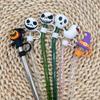 Nova série de halloween bonito tampa de palha plugue de poeira proteção ambiental pvc stanley 10mm manga de palha