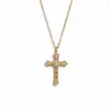 Plata de Ley s925 Estilo Nuevo Mismo Estilo Xiaohongshu Cadena para Clavícula con Colgante de Cruz Rosa Brillante de Circonita Cúbica Francesa para Mujer