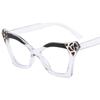 Nuevos Espejos Planos Decorativos de Flores Ojo de Gato para Mujer Gafas Ins Personalizadas Europeas y Americanas
