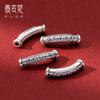Plata 999 plata dura 3D 7mm estilo nacional retro codo hecho a mano DIY pulsera material de cuerda para carcasa accesorios T0955