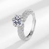 Anillo Mosan de joyería de diamantes de imitación de venta en vivo de TikTok, anillo ligero de lujo para mujer, moda que combina con todo, anillo del mismo estilo para celebridades de Internet.
