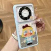 Adesivo de boneca chorando de desenho animado se transforma instantaneamente em capa transparente Dopamine para telefone Apple 17promax compatível com iphone16