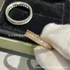 Anel Calidoscópio Trevo de Quatro Folhas de Guangzhou Banhado a Ouro 18K, Anel de Contas de Diamante Feminino, Anel Largo e Estreito Assinatura da Moda, Elegante
