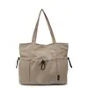 Bolsa Tote de Lona de Grande Capacidade para Mulheres 2025 Nova Outono e Inverno Versátil Casual Bolsa de Ombro Plissada Bolsa para Estudantes Universitários