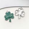 Hoja Hierba Irlandesa Accesorios de Joyería DIY Sombrero de Hierba de la Suerte Llavero Pulsera Pendientes Colgante Colgante de Buena Suerte