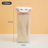 Caja con cierre de broche y tira de silicona para refrigerador, caja de almacenamiento sellada para productos secos, múltiples especificaciones, cubo de almacenamiento combinable