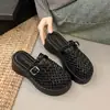 Sandálias de Sola Grossa para Mulheres, Novo Verão 2026 Sandálias Anabela Respiráveis Fechadas Slip-On