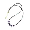 Collar Clavícula de Espinela Negra y Amatista, Moderno para el Trabajo, Ajustable, Diseño Original, Nuevo Collar Popular para Mujer en Línea