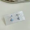 Pendientes de la serie Fresh Blue Ocean para mujer, con aguja de plata, conchas sencillas, estrellas de mar y vacaciones