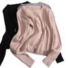 Este outono temperamento cor sólida slim casaco pequeno externo novo versátil casual commuter manga longa cardigan de malha feminino