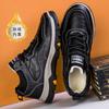 Tênis de Couro Masculino de Algodão Simples de Inverno com Forro de Lã, Sapatos de Couro Masculinos Leves para Exterior, Sapatos de Caminhada de Comércio Exterior
