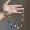 Collar Bohemio Estilo Resort de Piedras de Colores y Cuentas Cadena de Clavícula Multicapa Exagerada Única Collar de Industria Pesada