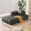 Estilo Crema Francesa Gato Felpa Esponja Chaise Chaise Sofá Individual Reclinable Sala de Estar Dormitorio Balcón Sofá Perezoso Madera