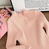 [em estoque suéter doce de renda para meninas outono novo estilo western infantil camisa base para bebê menina gola alta meia