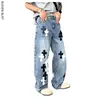 Eleven Bus Marca Americana Moderna Jeans Masculino Casual Solto Reto Lavado Personalizado