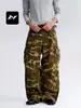 Pantalones de Trabajo Camuflaje Retro Americano Feng Mei Unisex Holgados Streetwear Deconstruido Patchwork Multibolsillos Casual Pierna Ancha