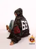 Sudadera con Capucha Corta de Manga Corta Unisex Camuflaje Hip-Hop Retro Americano de Calle de Moda Nacional para Pareja Suelta Street