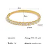 Pulsera Clásica Europea y Americana de Acero Inoxidable Abierta con Oro de 18K, Pulsera que No se Desvanece para Mujer, Conjunto de Pulseras de Circonita de Alta Gama