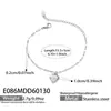 Pulseira Coração de Aço Inoxidável Novo Estilo Europeu e Americano Pulseira Versátil de Luxo Leve Popular no Instagram para Mulheres em Formato de Coração Personalizada