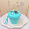 Taza de Agua Plegable Macaron de Grado Alimenticio Portátil para Acampar al Aire Libre Taza de Té Viaje Viaje de Negocios Taza de Enjuague Bucal de Bolsillo