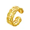 Anillo abierto con moneda de oro vietnamita bañado en oro para hombre y mujer, estilo retro, imitación de latón, dorado, rojo, de Internet.